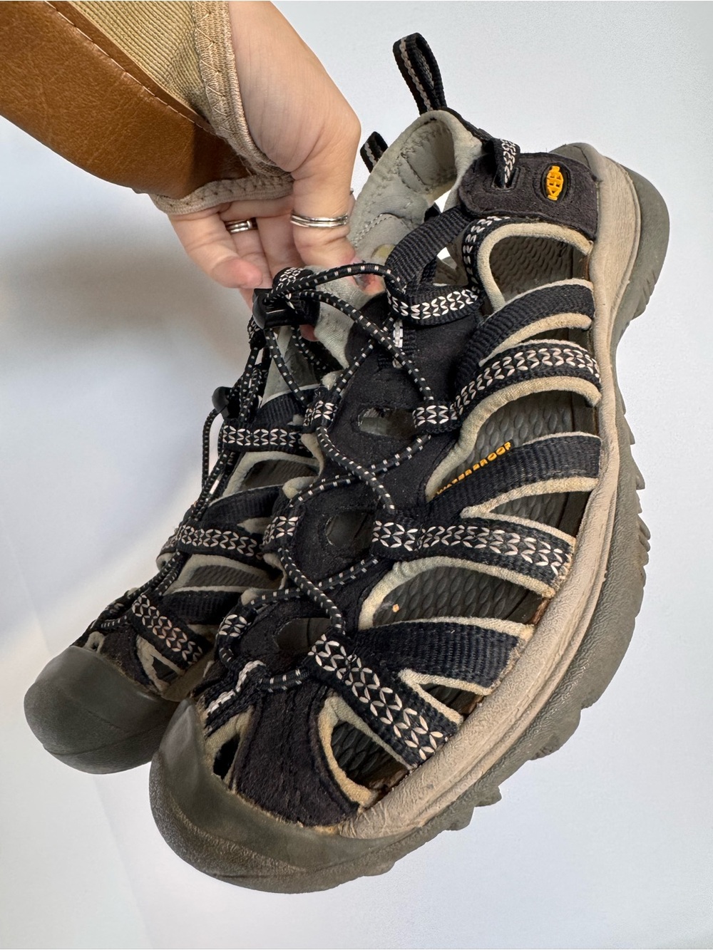 Keen Black Whisper Closed Toe Sandals 7.5 38